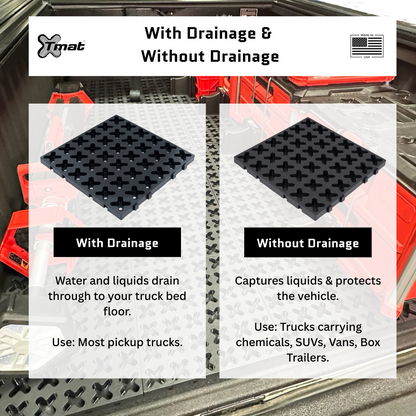 12" x 12" Tmat Interlocking Non-Draining Panel - Four Connectors (Single)